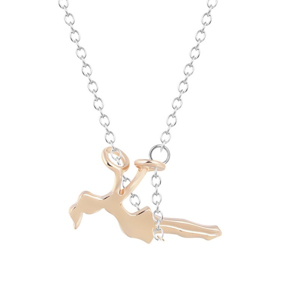 New!  Silver Swing Girl Necklace - Picture 3 of 6